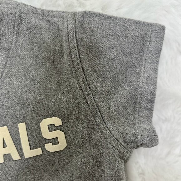 Fear of God Essentials KIDS’ grey button-up varsity-style shirt - Picture 3 of 8